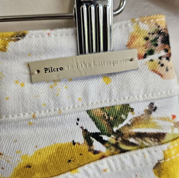 NWT Anthropologie High Rise Bootcut White/yellow jeans Size 29 - Picture 7 of 11